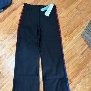 Off white brand Black Wide Leg Pants with Gradient Side Tape